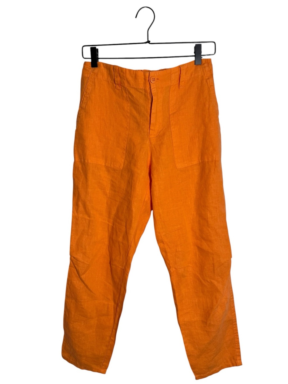 Sanctuary x Anthropologie Orange 100% Linen Utility Crop Cargo Pants Size 25